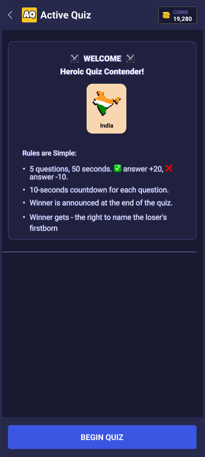 Quiz Details Screen